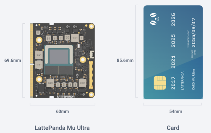 Mechanical Drawing - DFRobot DFR1295 LattePanda Mu Ultra x86 Compute Module